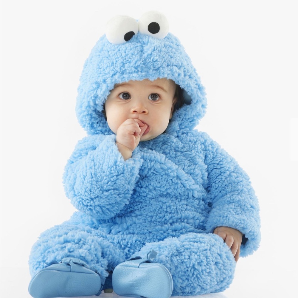 Pottery Barn Kids Blue Fuzzy Footie